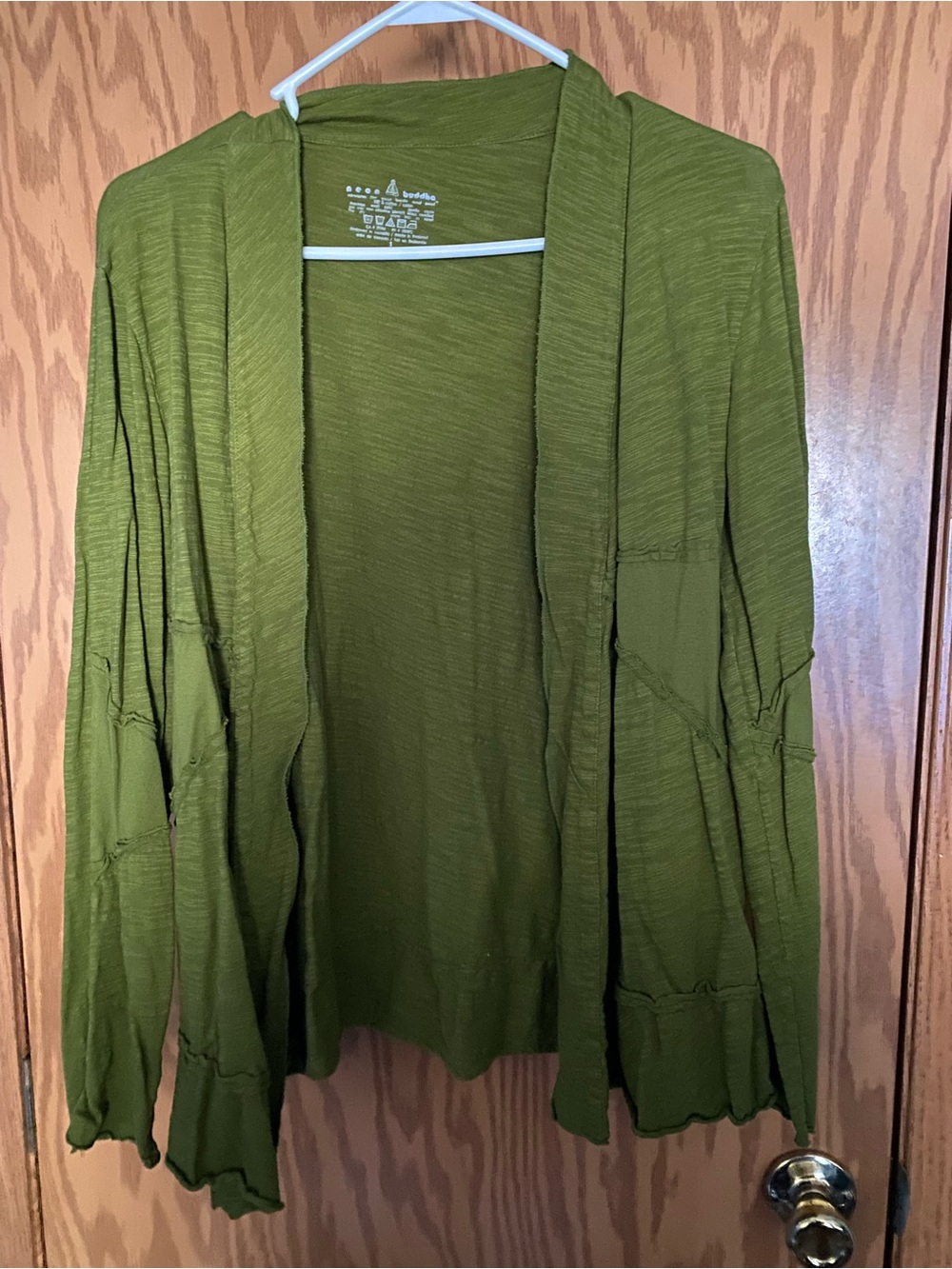 Neon Buddha Lightweight Olive Green Women's Open Cardigan Sweater